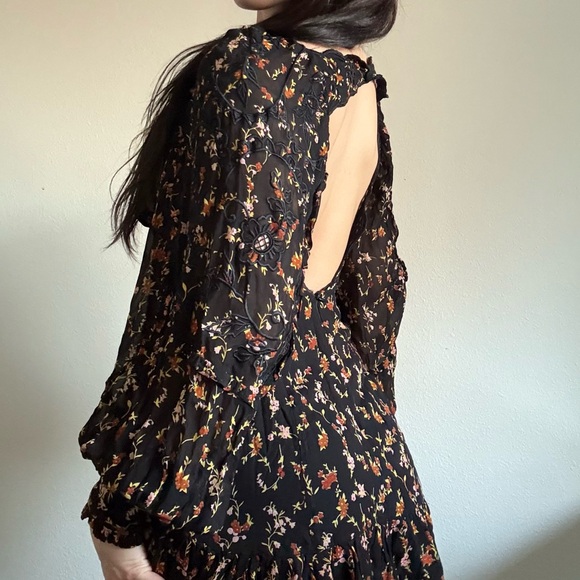 Free People Floral Black Open-Back Dress - Picture 8 of 13